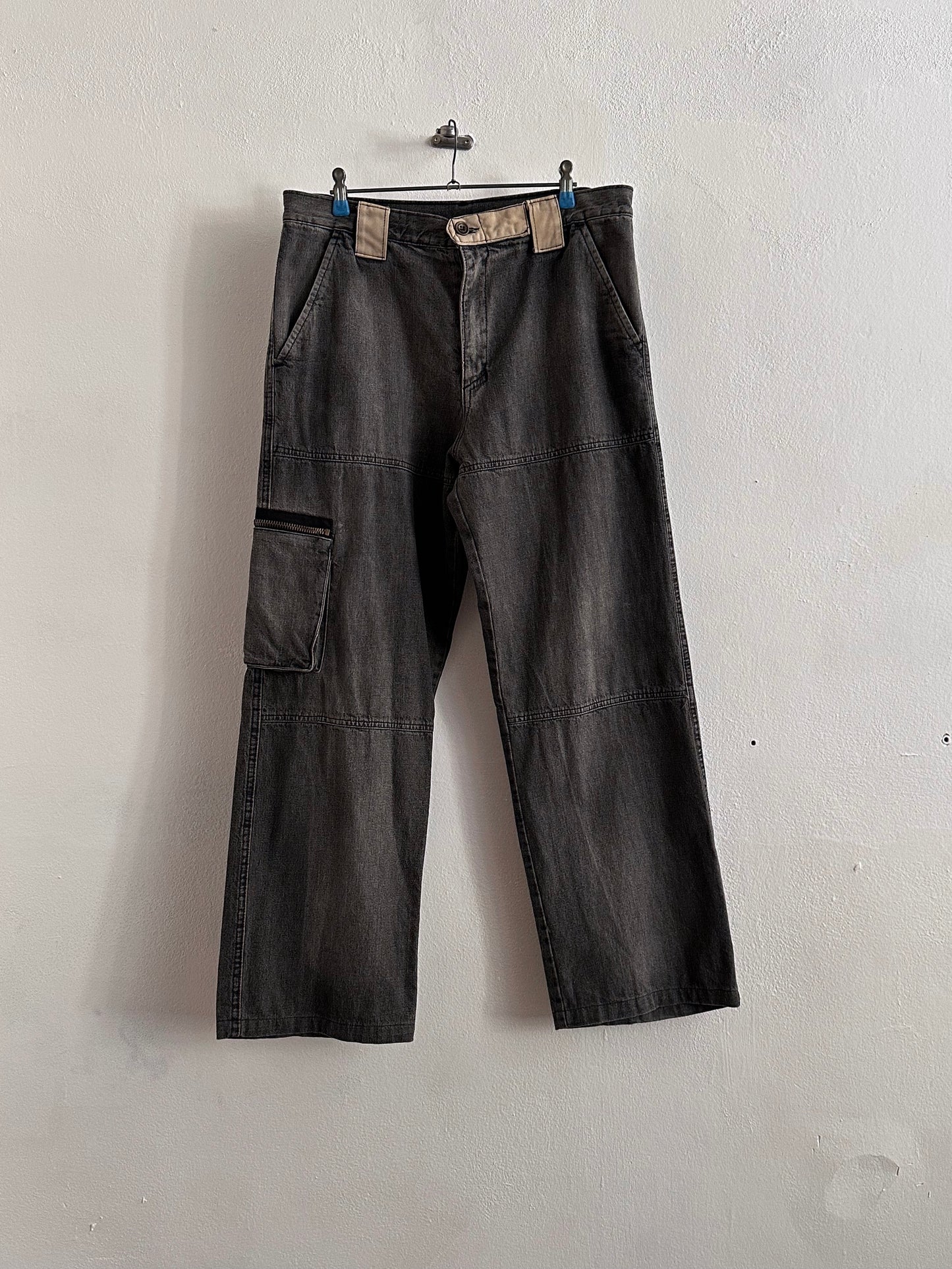 1990s Italy Black denim trousers - w33