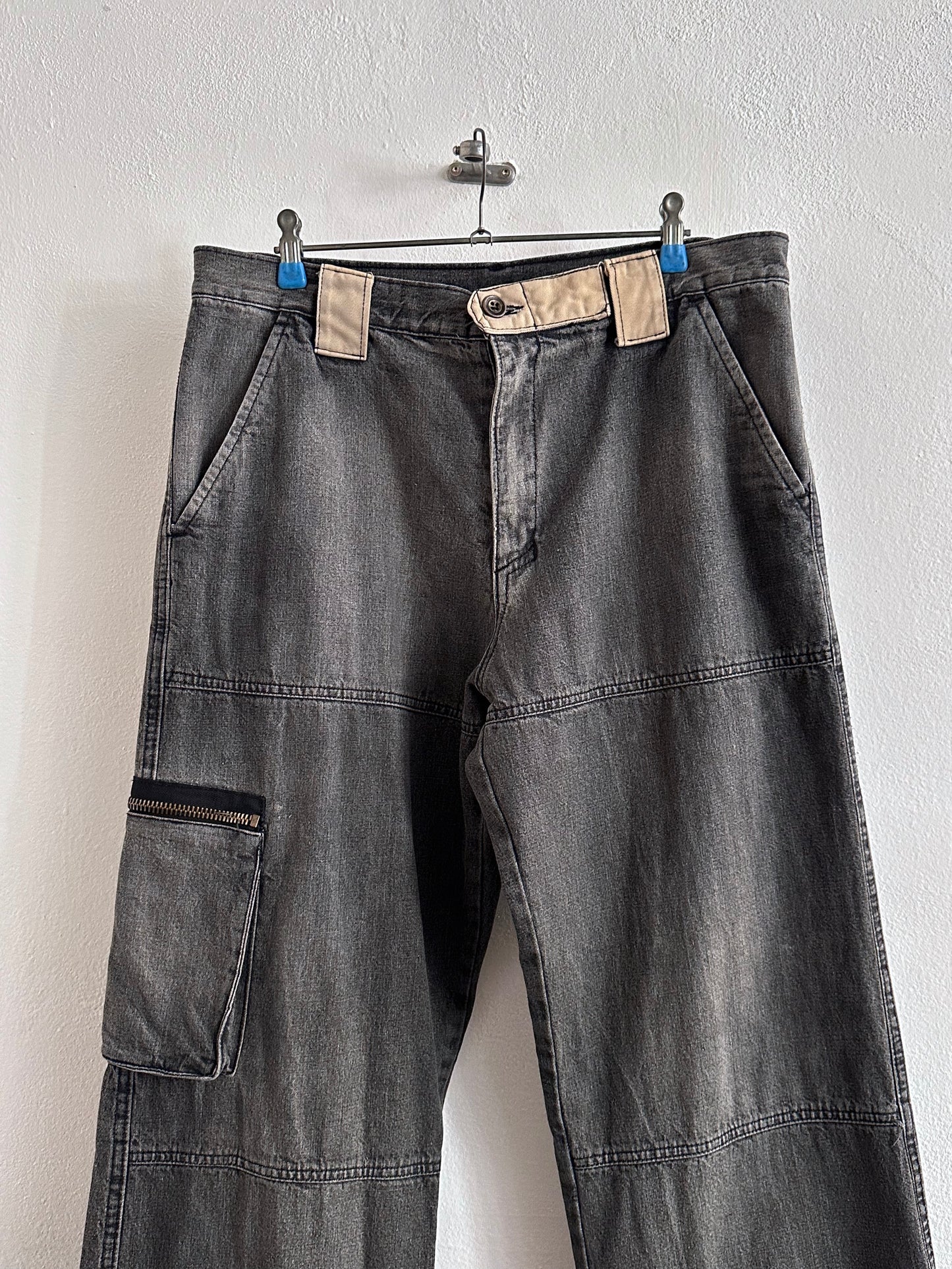 1990s Italy Black denim trousers - w33