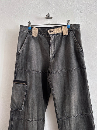 1990s Italy Black denim trousers - w33