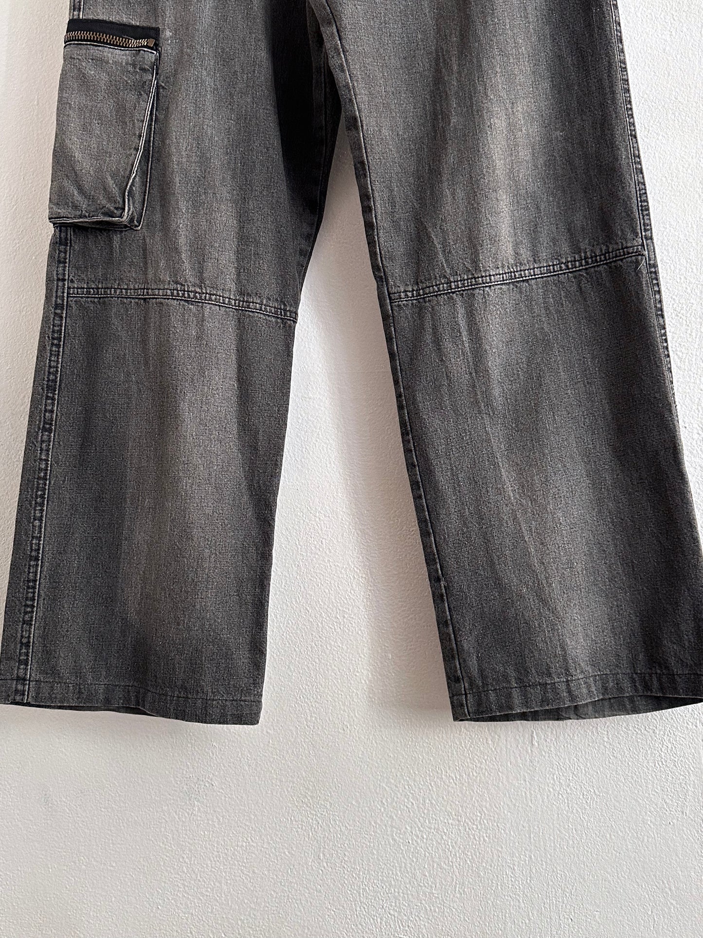 1990s Italy Black denim trousers - w33