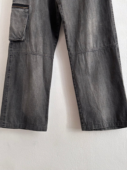 1990s Italy Black denim trousers - w33