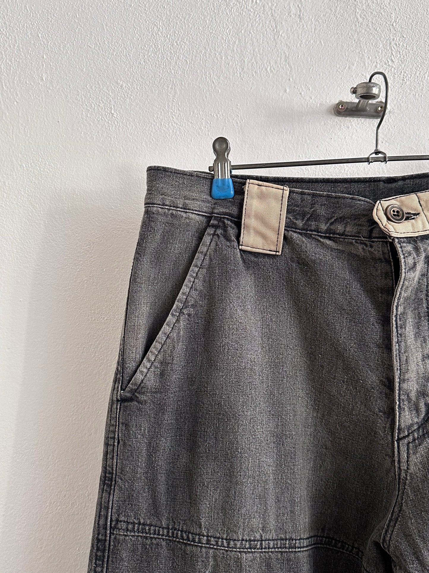 1990s Italy Black denim trousers - w33