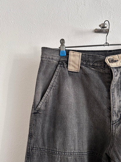 1990s Italy Black denim trousers - w33