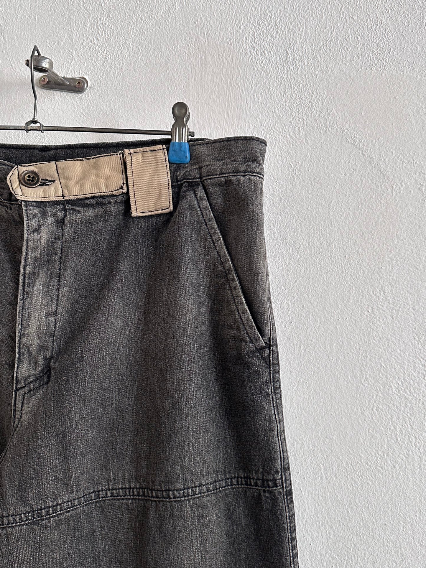 1990s Italy Black denim trousers - w33