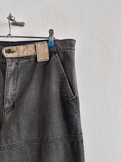 1990s Italy Black denim trousers - w33