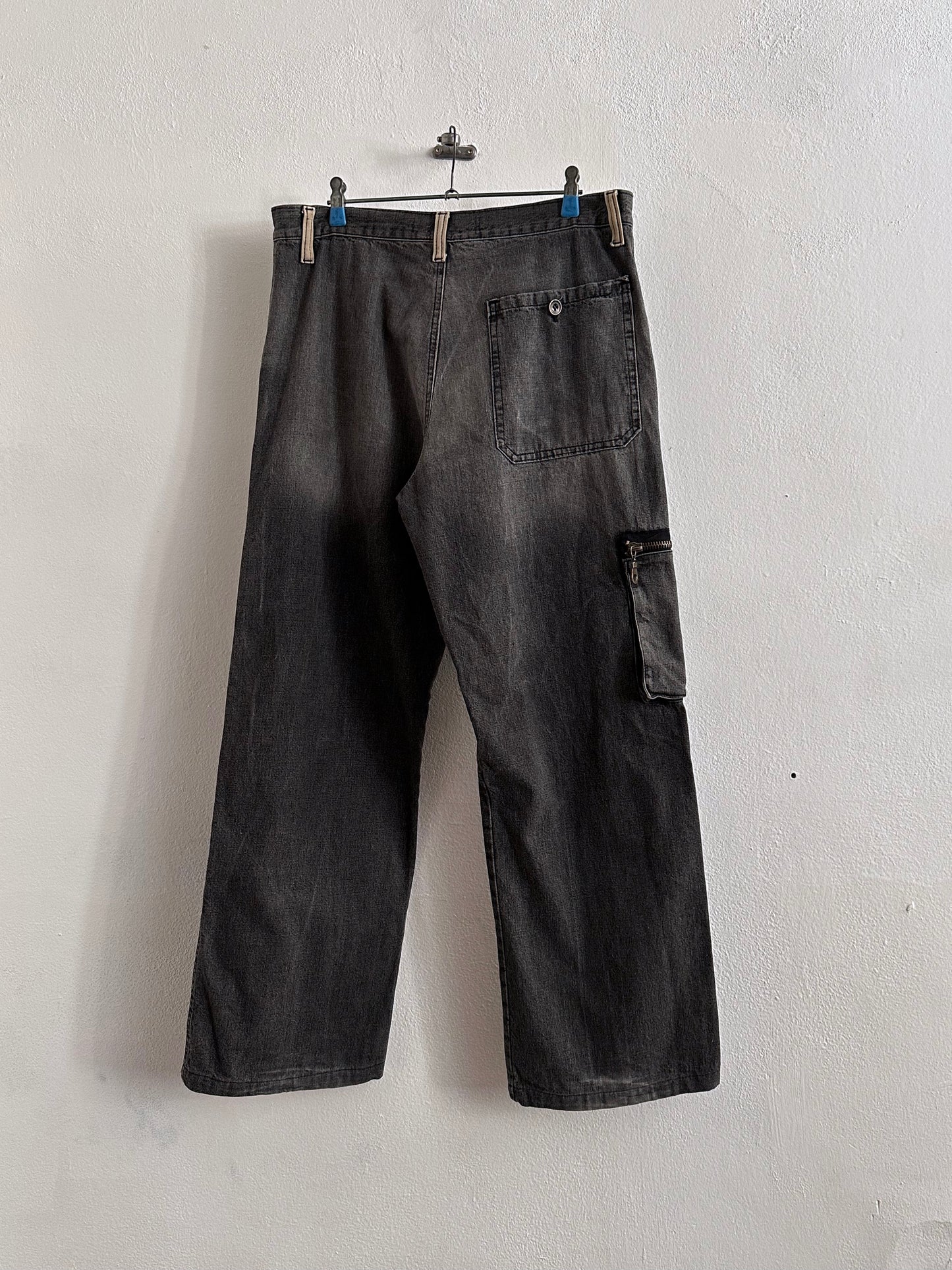 1990s Italy Black denim trousers - w33