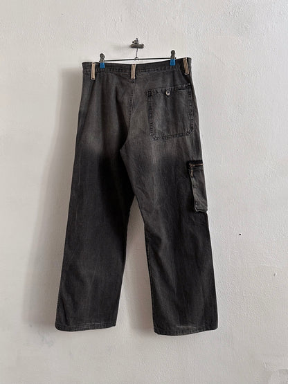 1990s Italy Black denim trousers - w33