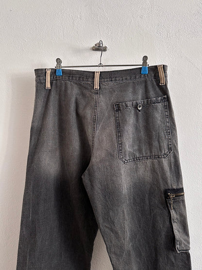 1990s Italy Black denim trousers - w33