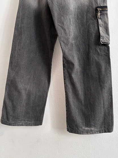 1990s Italy Black denim trousers - w33