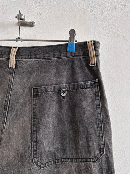 1990s Italy Black denim trousers - w33