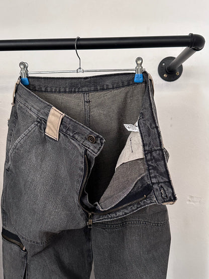 1990s Italy Black denim trousers - w33