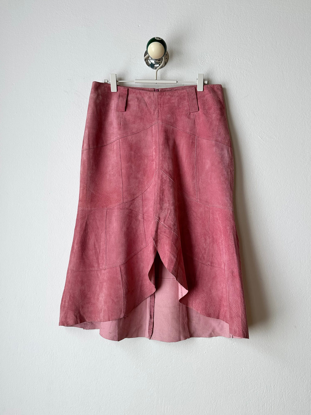 Pink suede skirt W30~31