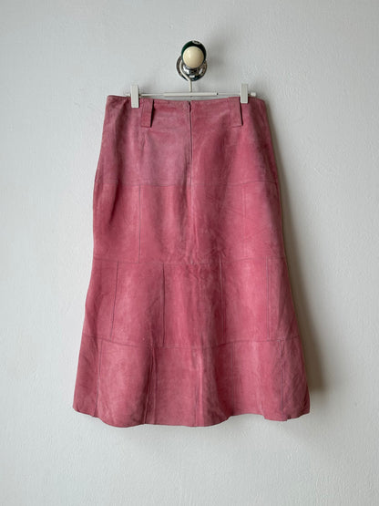 Pink suede skirt W30~31