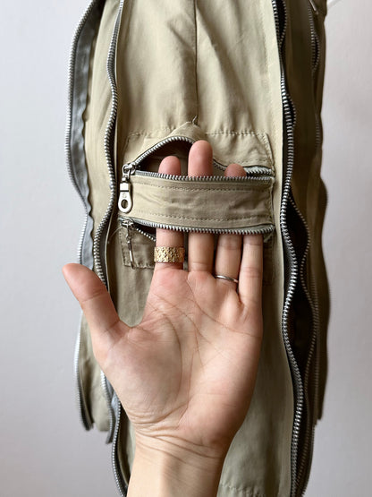 cotton nylon zip skirt