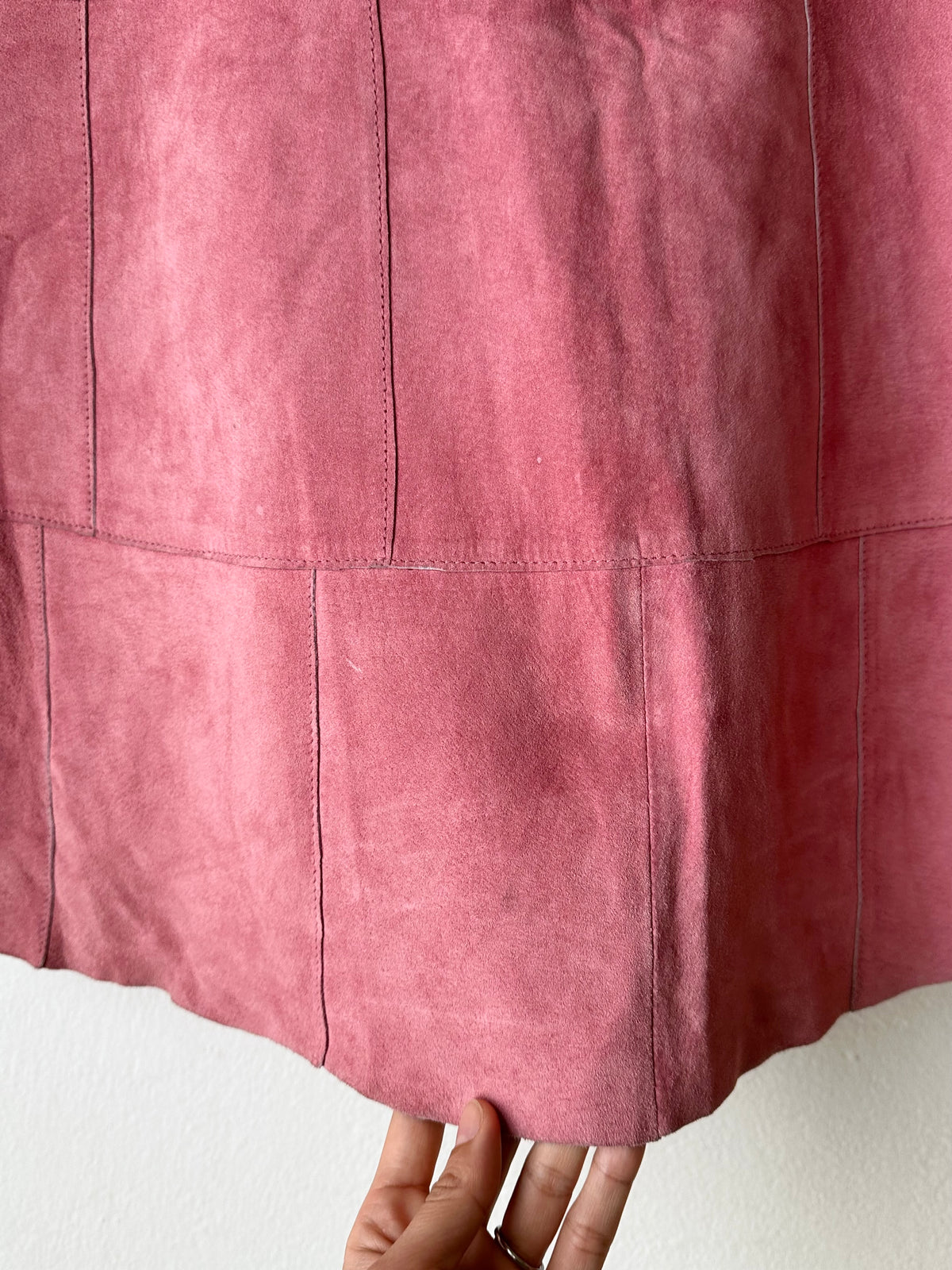 Pink suede skirt W30~31