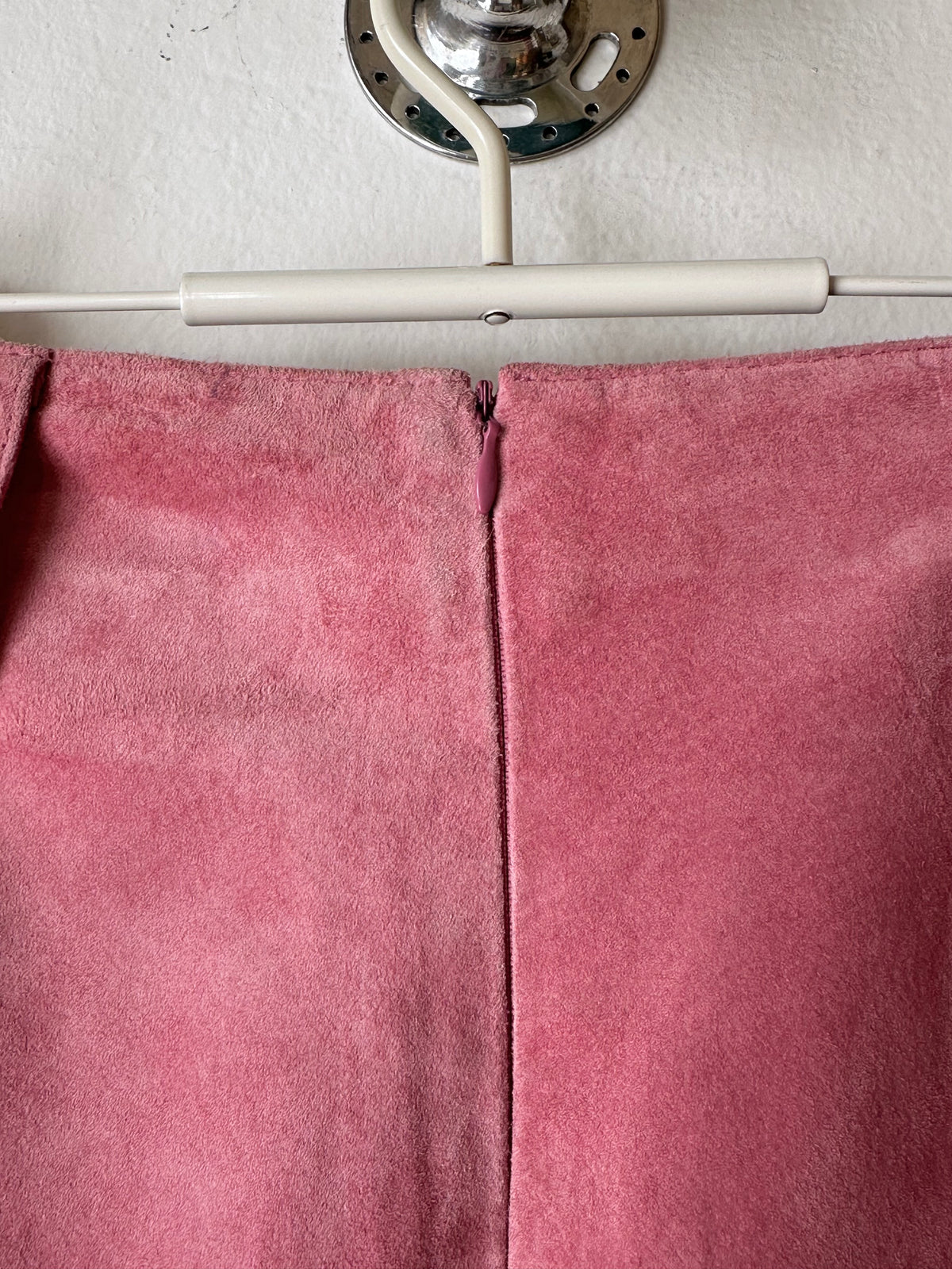 Pink suede skirt W30~31