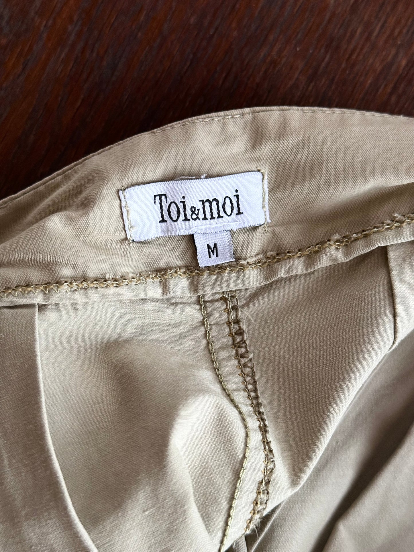 cotton nylon zip skirt