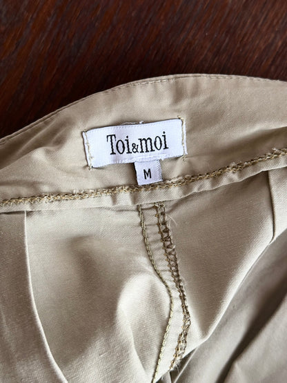 cotton nylon zip skirt