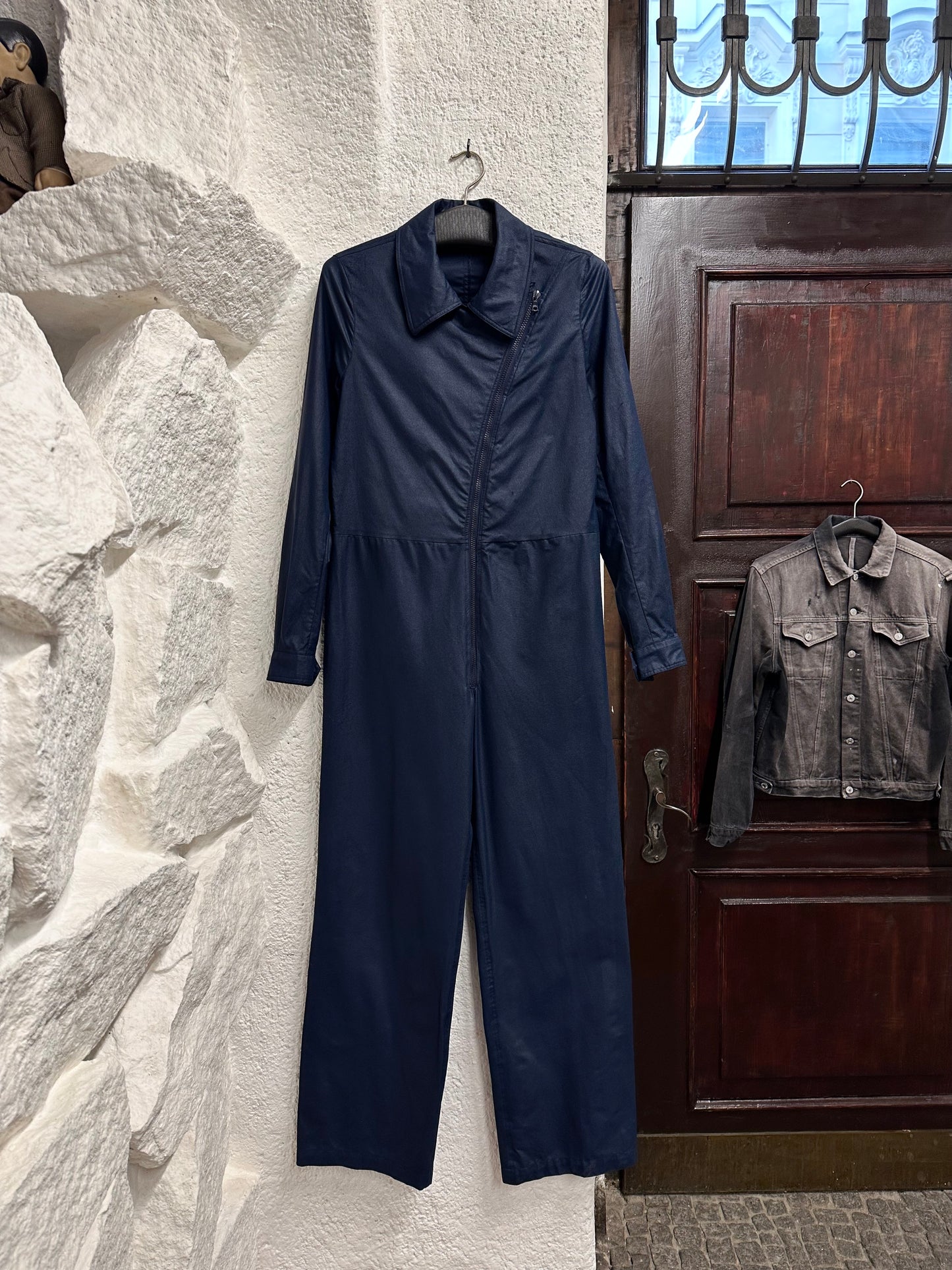 Michele Rosier V de V vintage vynal queen jumpsuit nylon jumpsuits ski suit wear navy 60s 70s 1960s 1970s 60's 70's 1960's 1970's Prague shop プラハ 古着屋