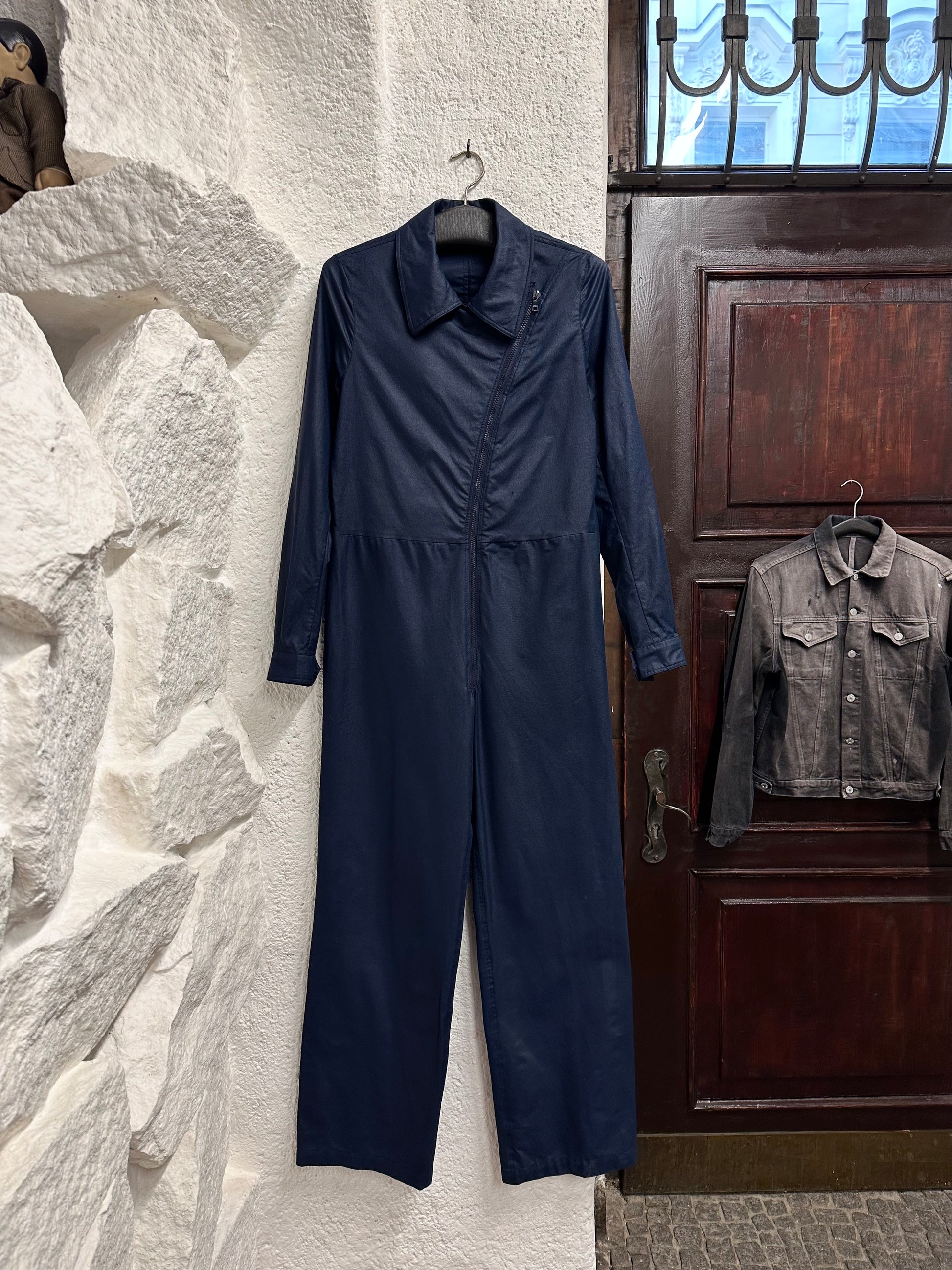 Michele Rosier V de V vintage vynal queen jumpsuit nylon jumpsuits ski suit wear navy 60s 70s 1960s 1970s 60's 70's 1960's 1970's Prague shop プラハ 古着屋