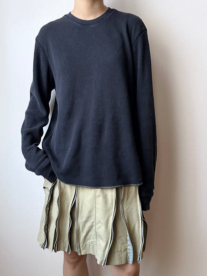 cotton nylon zip skirt