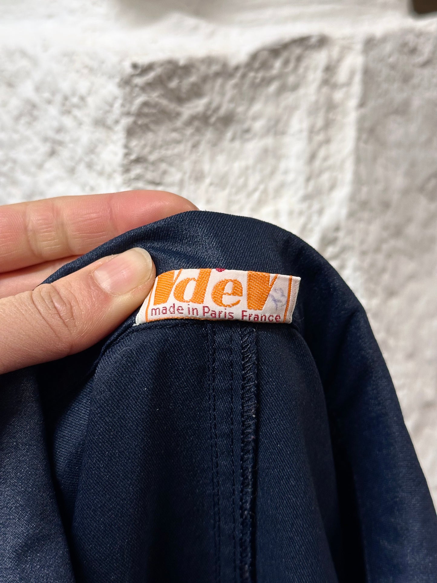 Michele Rosier V de V VdeV made in Paris France vintage vynal jumpsuit nylon jumpsuits ski suit wear navy 60s 70s 1960s 1970s 60's 70's 1960's 1970's Prague shop プラハ 古着屋