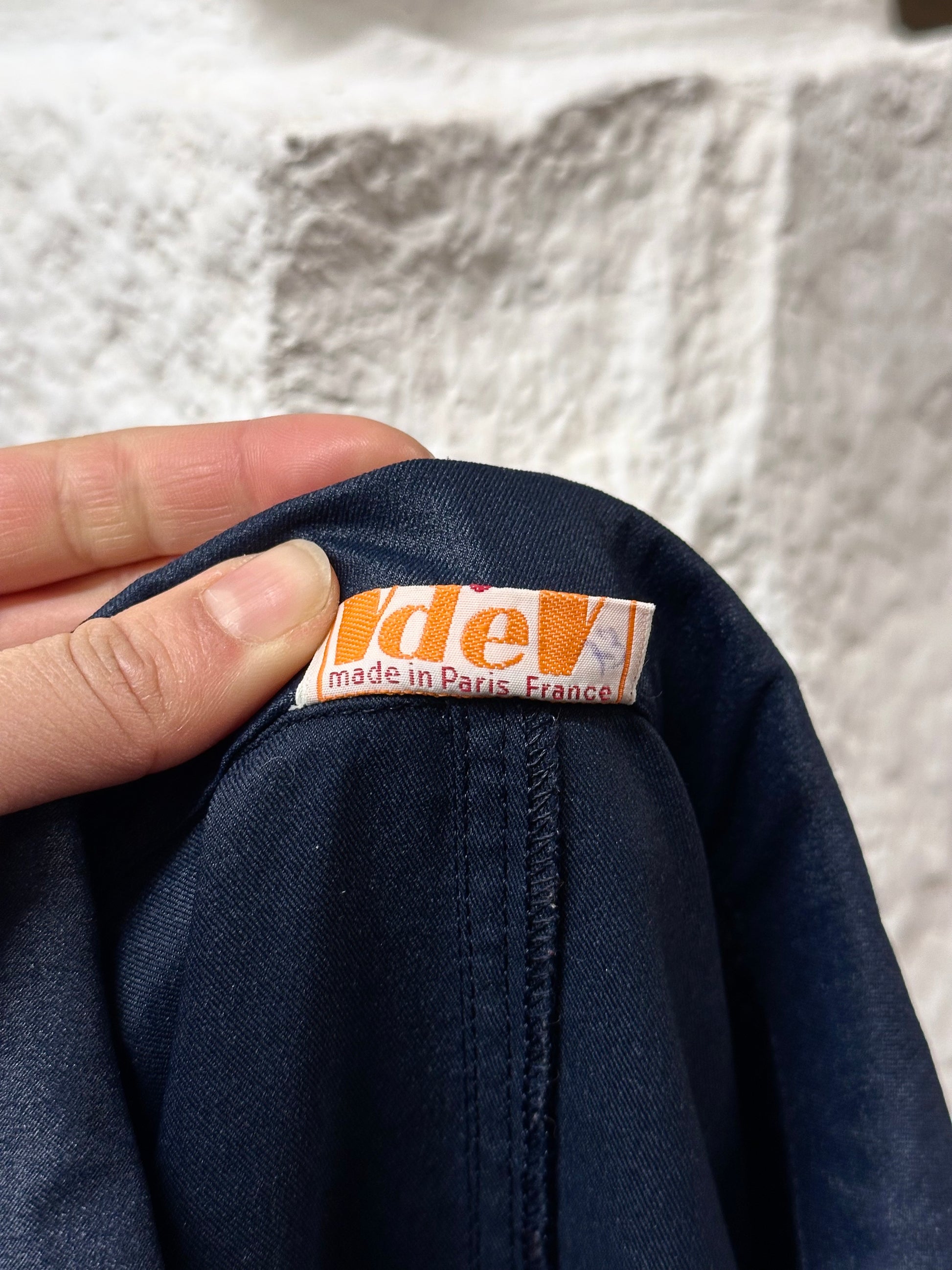 Michele Rosier V de V VdeV made in Paris France vintage vynal jumpsuit nylon jumpsuits ski suit wear navy 60s 70s 1960s 1970s 60's 70's 1960's 1970's Prague shop プラハ 古着屋