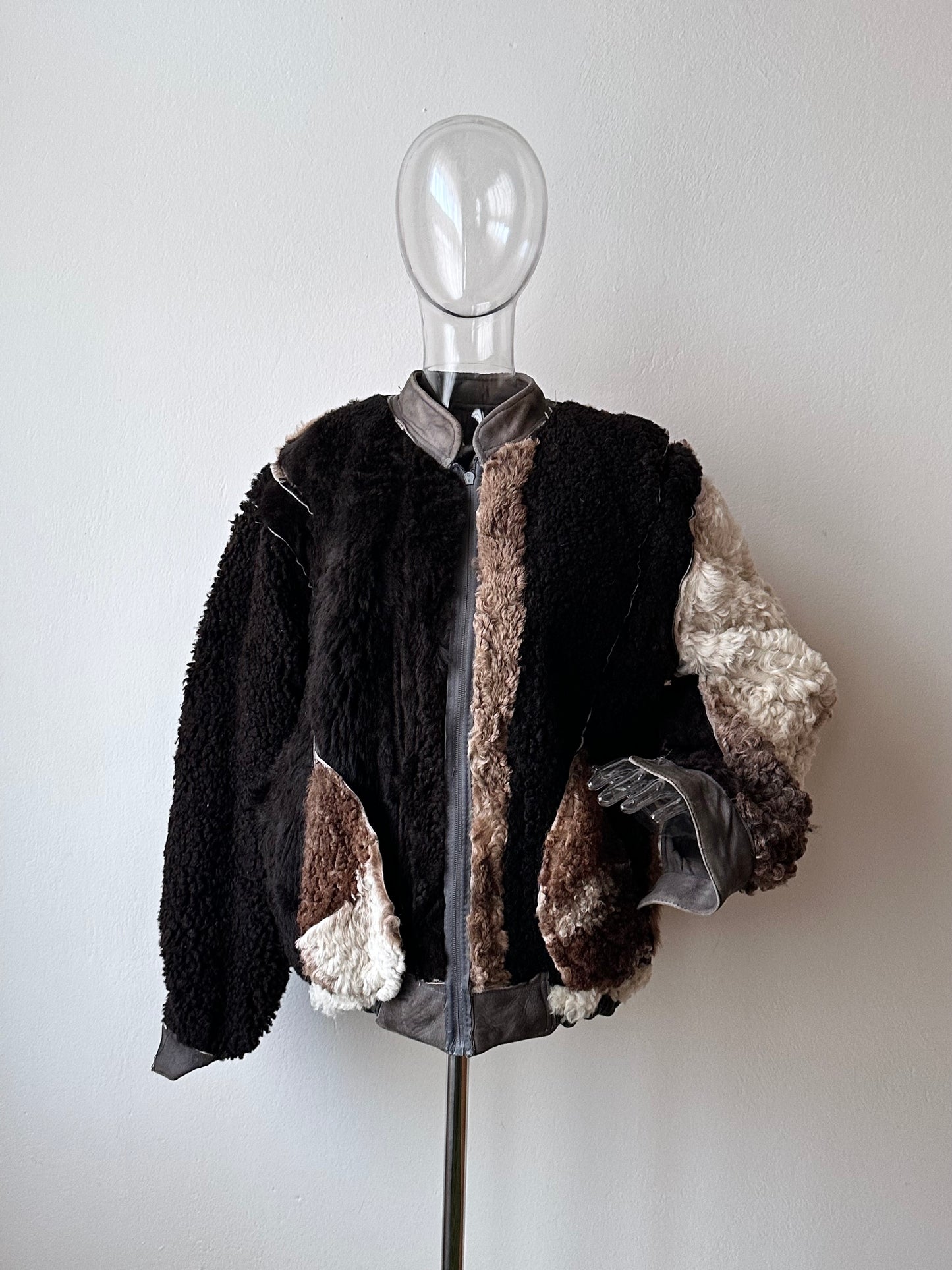 80s craft mouton bombar jacket