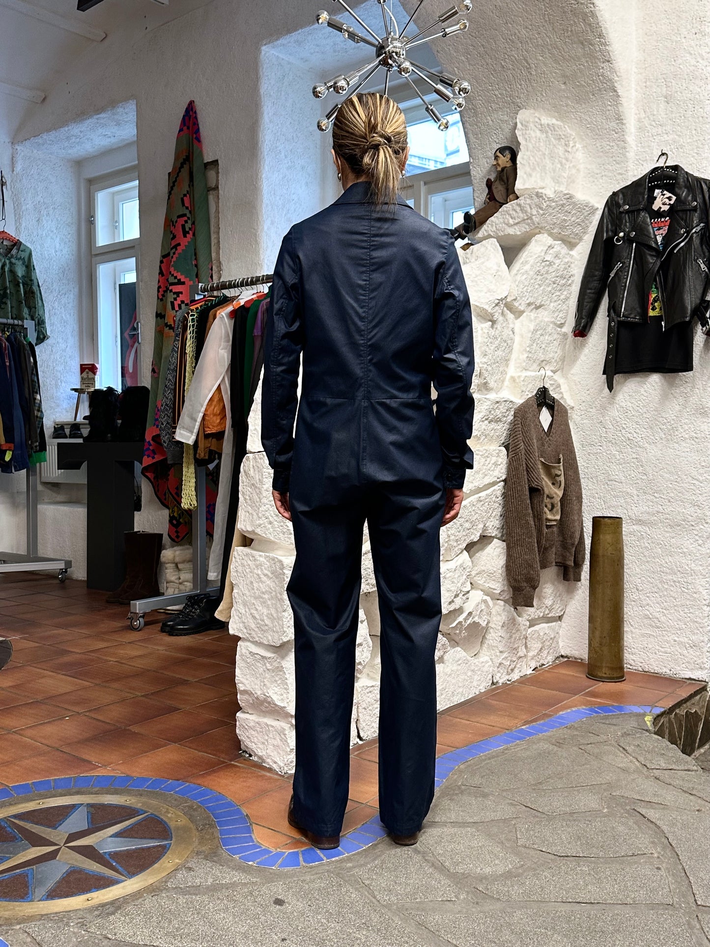 60-70s Michèle Rosier V de V nylon jumpsuit