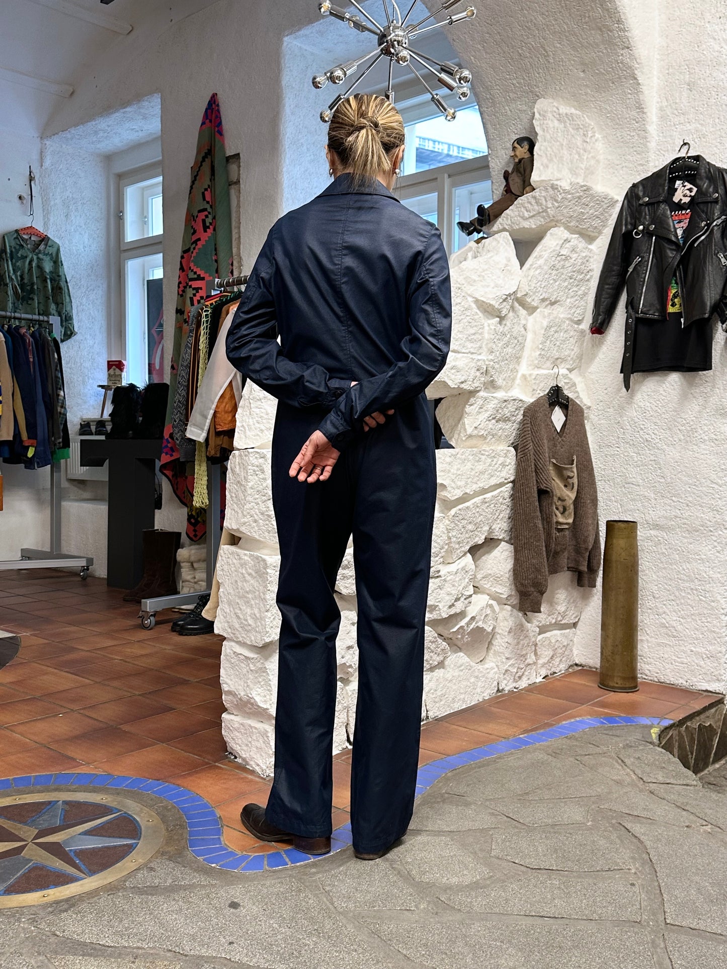 60-70s Michèle Rosier V de V nylon jumpsuit