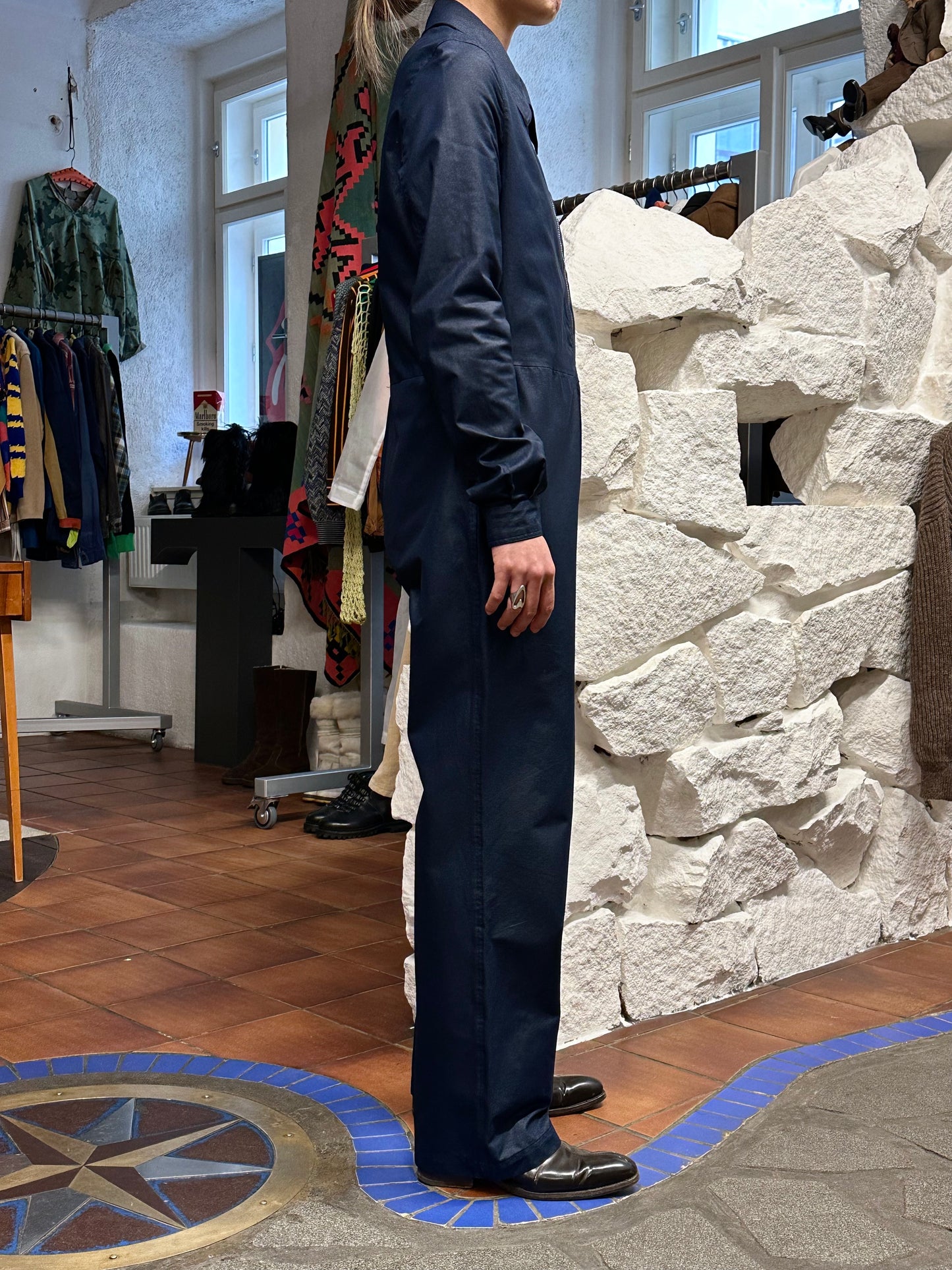 60-70s Michèle Rosier V de V nylon jumpsuit