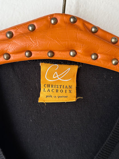 90s Christian Lacroix knit silk cardigan