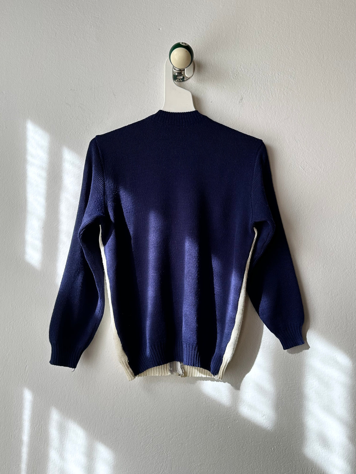 vintage zip-up knit cardigan with pockets