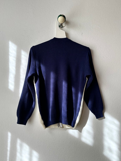 vintage zip-up knit cardigan with pockets
