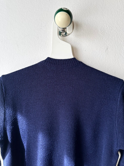 vintage zip-up knit cardigan with pockets