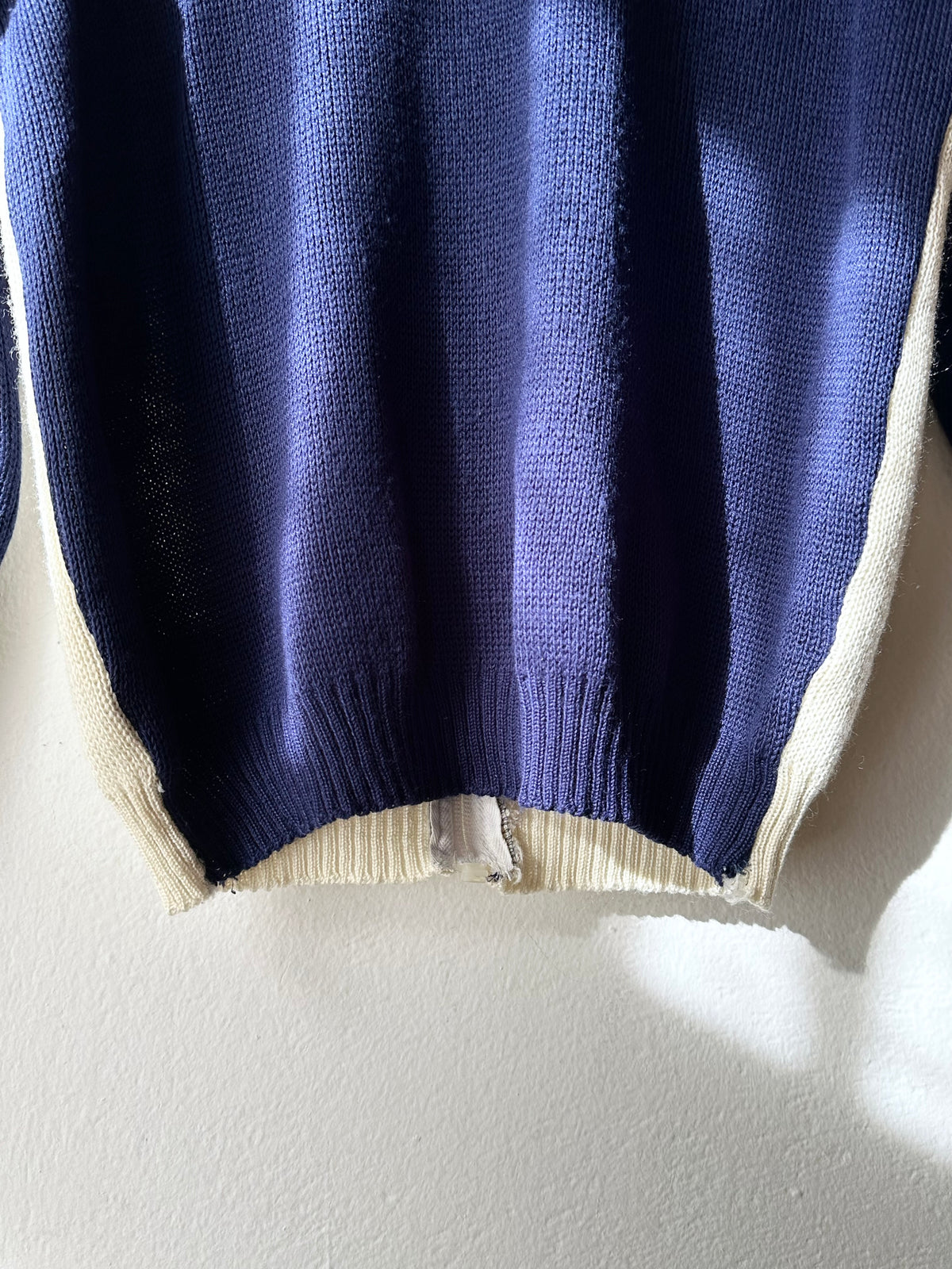 vintage zip-up knit cardigan with pockets