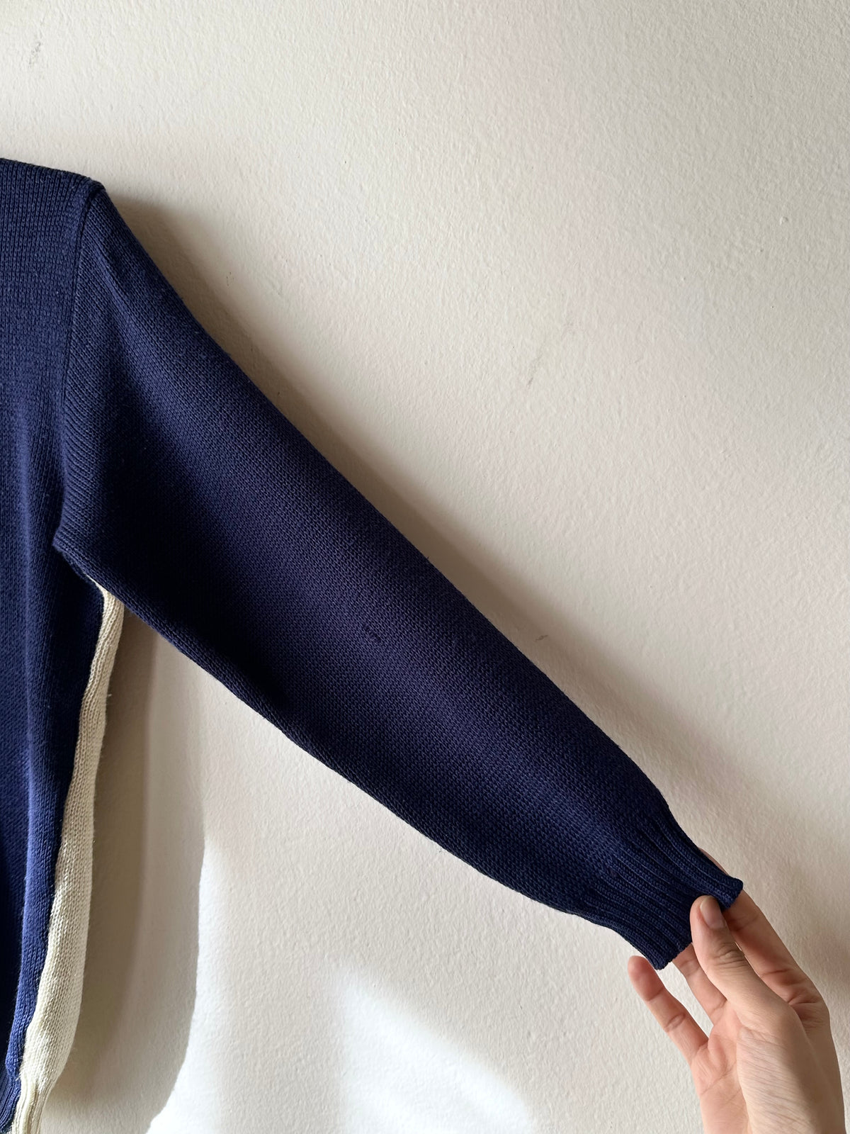 vintage zip-up knit cardigan with pockets