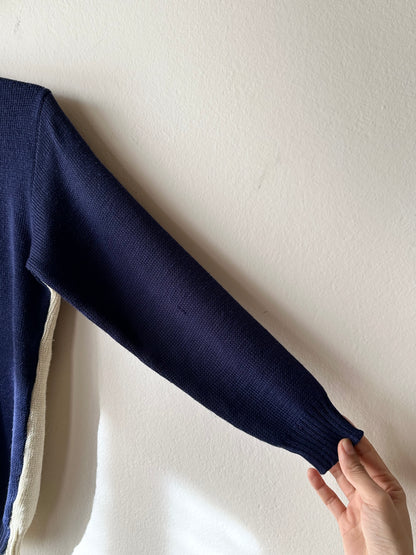 vintage zip-up knit cardigan with pockets
