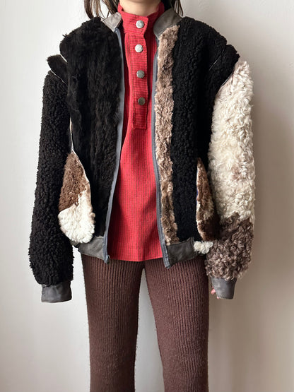 80s craft mouton bombar jacket