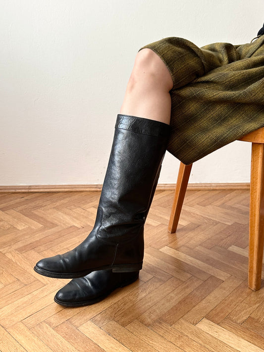 vintage ostrich leather boots