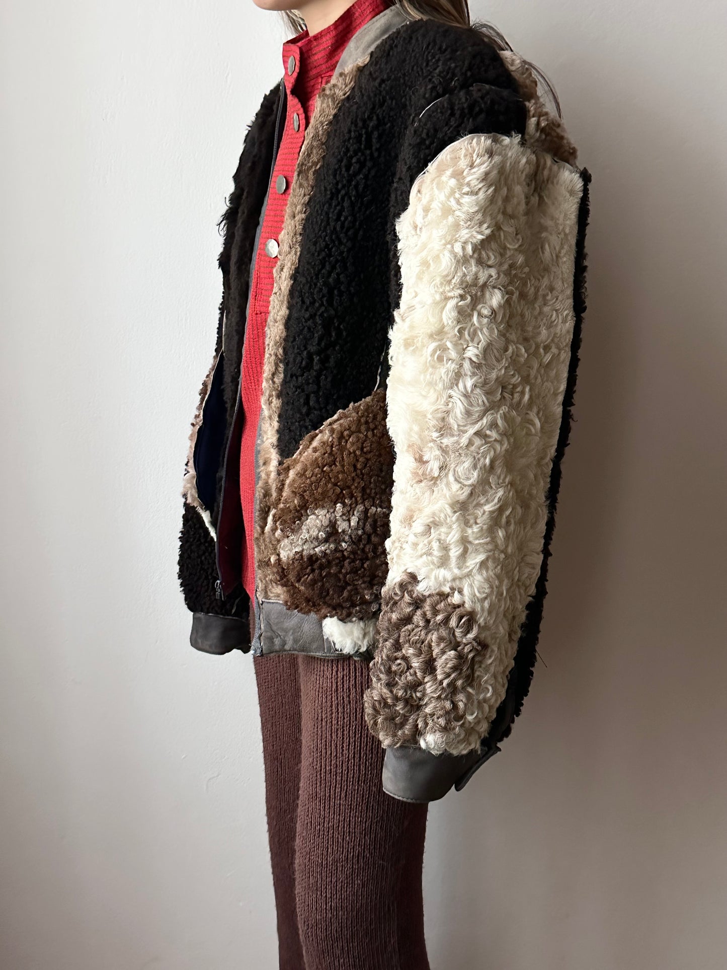 80s craft mouton bombar jacket