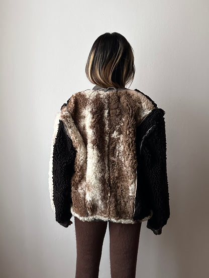 80s craft mouton bombar jacket