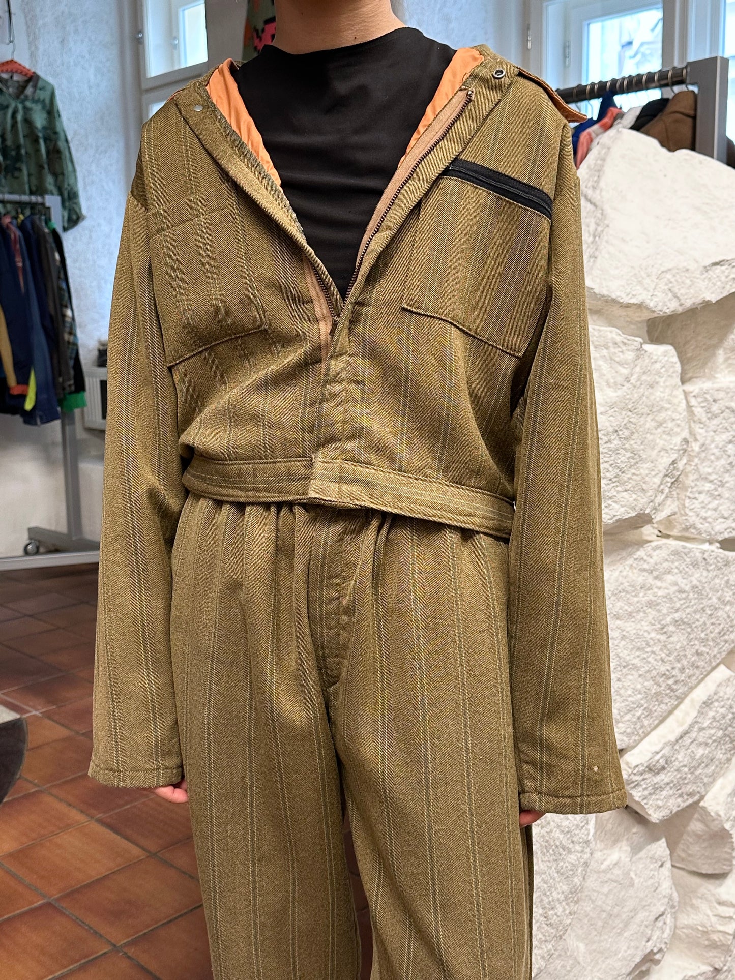 70s French work jumpsuit remake separate