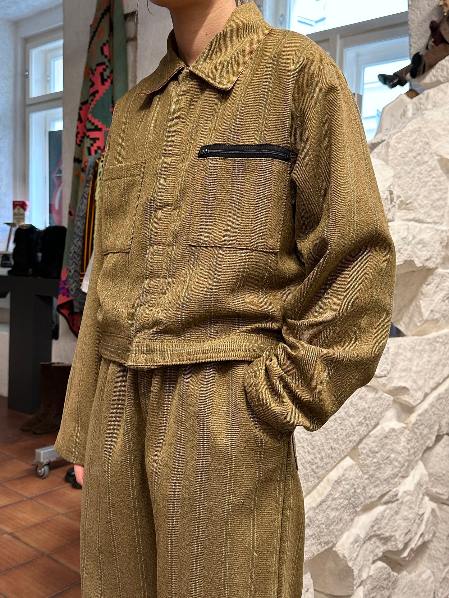 70s French work jumpsuit remake separate