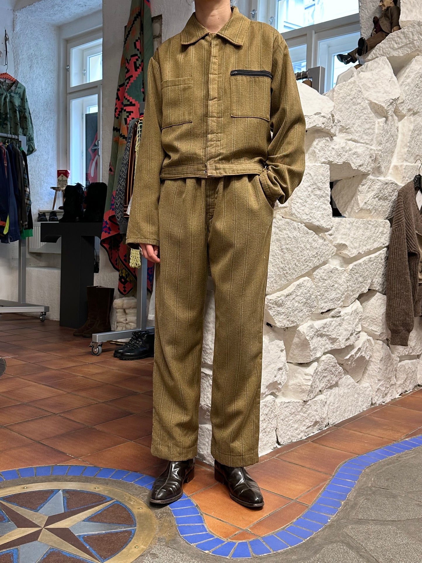 70s French work jumpsuit remake separate