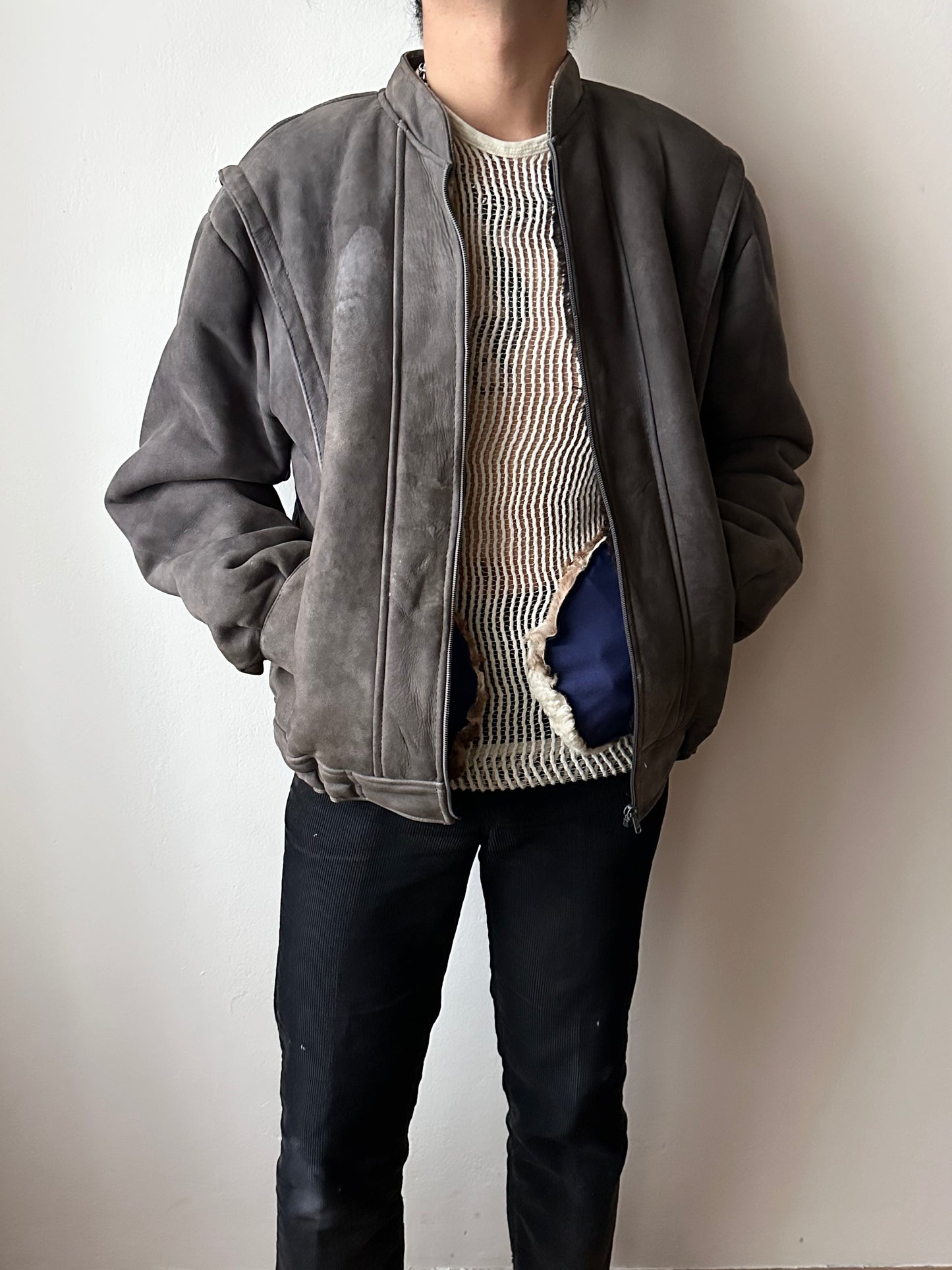 80s craft mouton bombar jacket