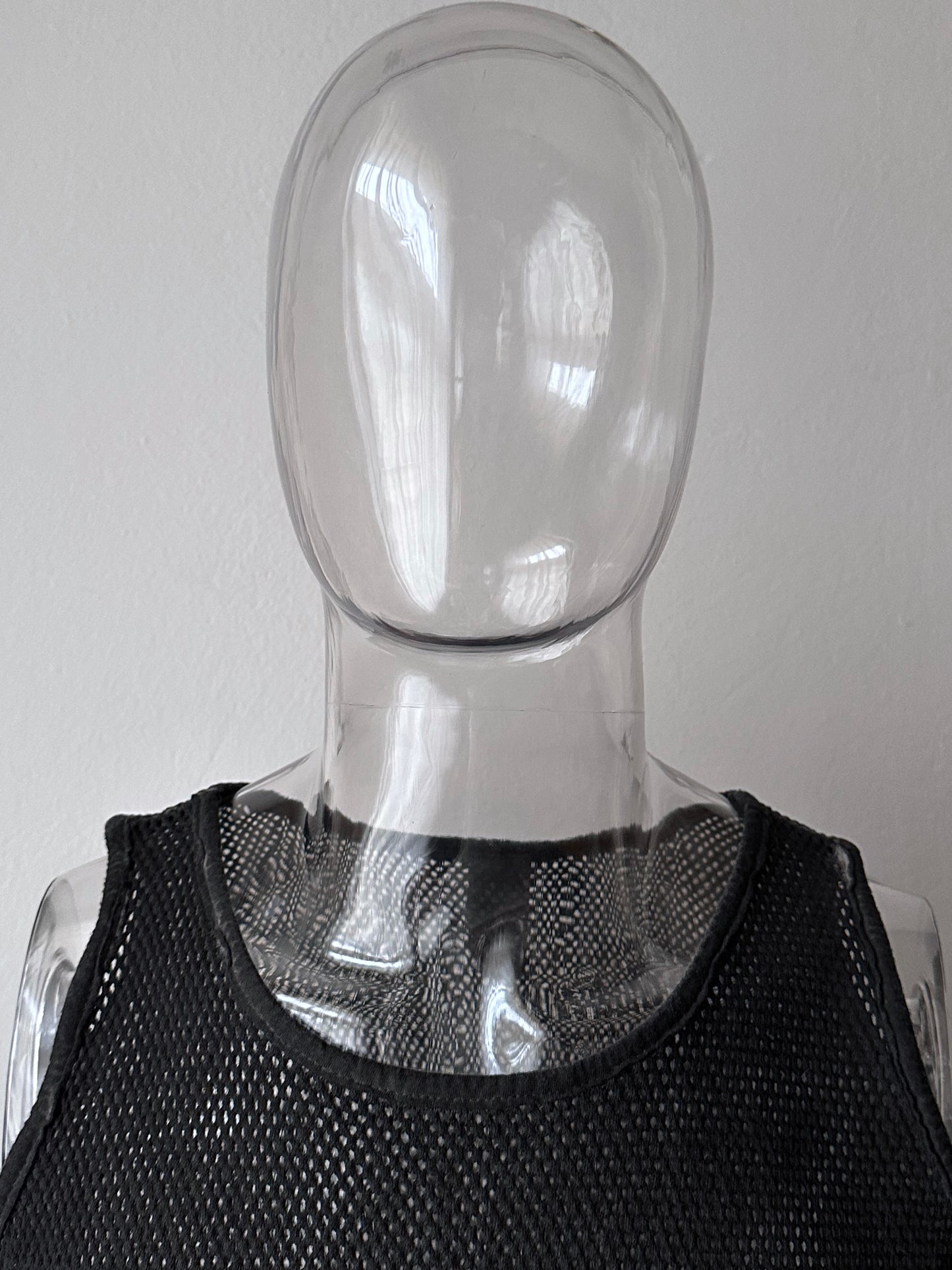 90s black mesh tank top - M