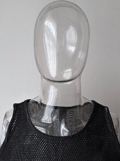 90s black mesh tank top - M