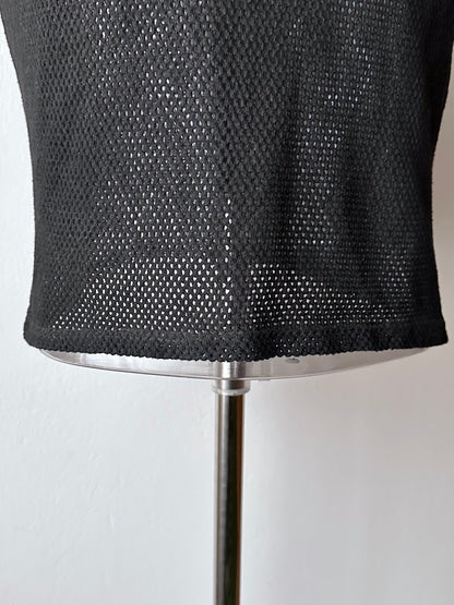90s black mesh tank top - M