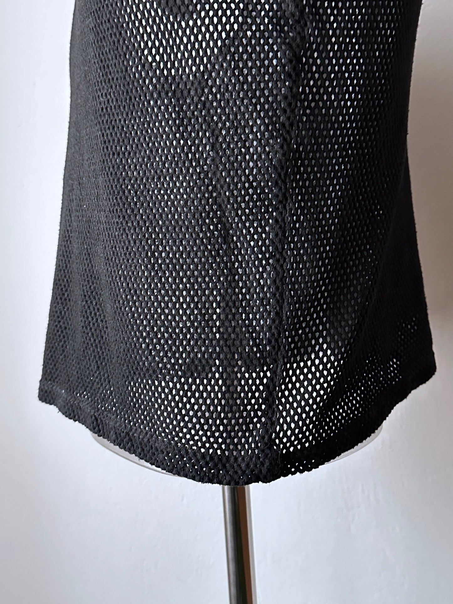90s black mesh tank top - M
